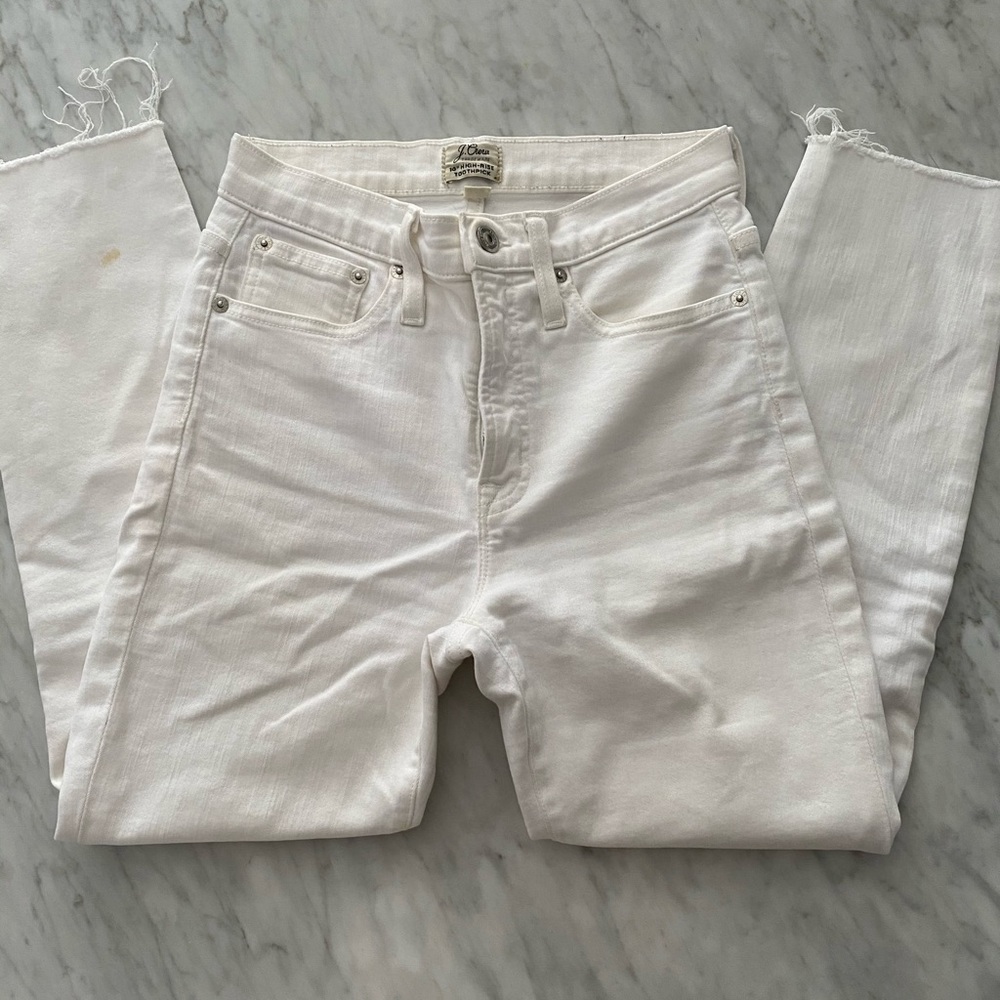 J. Crew high rise toothpick white jeans 26P